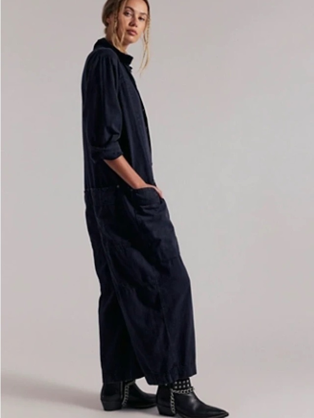 Free People Denim Utility Jumpsuit - Picture 7 of 8